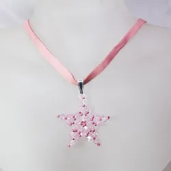 Pendant 45cm - Libra-Pale pink Suede - Pendant 45cm - Laiton argenté
